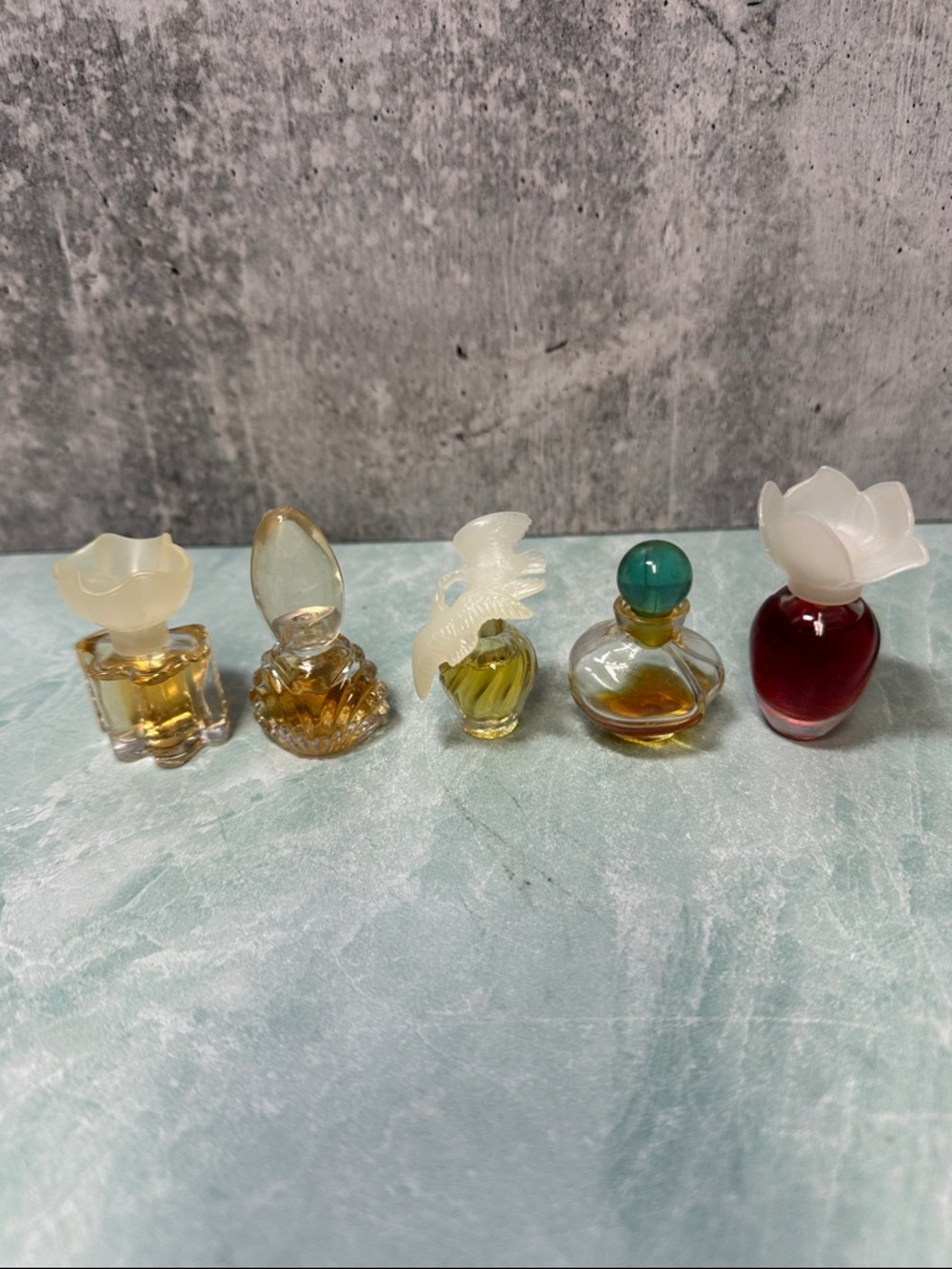 Miniature Decorative Glass Perfume Bottle Collection Lot of 5 Chloe Narcisse